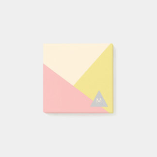 Geometric Shapes in Pastel Colors Monogrammed Post-it Klebezettel