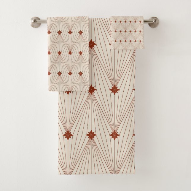 Geometric Simple Elegante Christmas Tree Badhandtuch Set (Insitu)