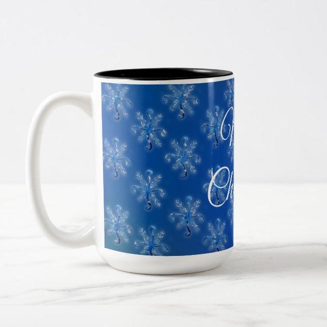 Geometric Snowflakes  Zweifarbige Tasse (Links)