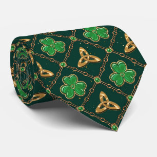 Geometric St Patricks day Celtic Triskele Kleeblat Krawatte