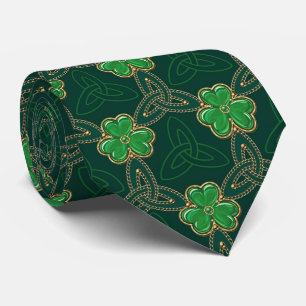 Geometric St Patricks day Celtic Triskele Kleeblat Krawatte