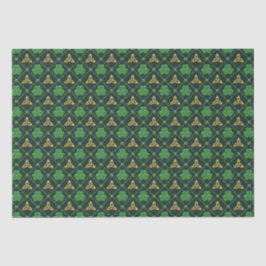 Geometric St Patricks day Celtic Triskele Kleeblat Seidenpapier