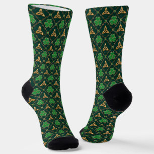 Geometric St Patricks day Celtic Triskele Kleeblat Socken
