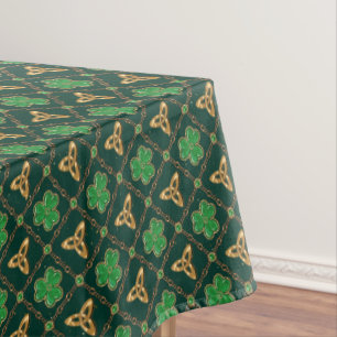 Geometric St Patricks day Celtic Triskele Kleeblat Tischdecke