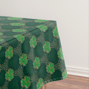 Geometric St Patricks day Celtic Triskele Kleeblat Tischdecke