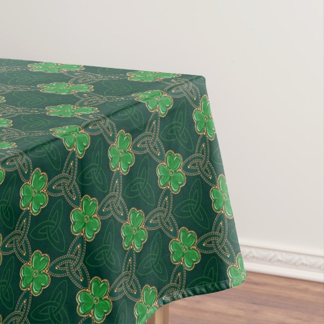 Geometric St Patricks day Celtic Triskele Kleeblat Tischdecke (Beispiel)