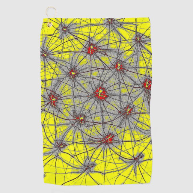 Geometric Star Grid – Premium Golf Towel Golfhandtuch (Vorderseite)