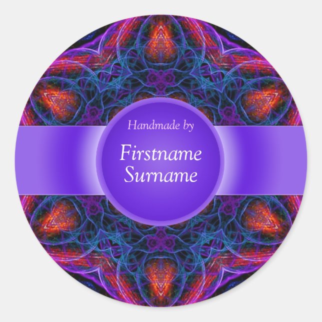Geometric Star Mandala - Runde Runder Aufkleber (Vorderseite)