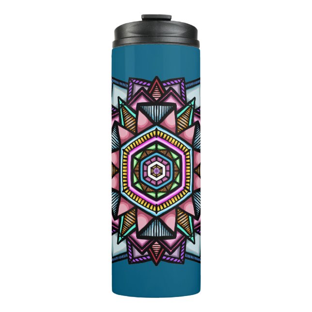 Geometric Star Mandela Thermosbecher (Vorderseite)