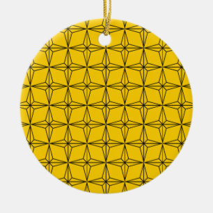 Geometric Star Weihnachtsschmuck, gelb Keramik Ornament