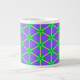 Geometric Starburst in Purple, Green and Yellow Jumbo-Tasse