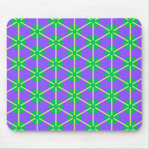 Geometric Starburst in Purple, Green and Yellow