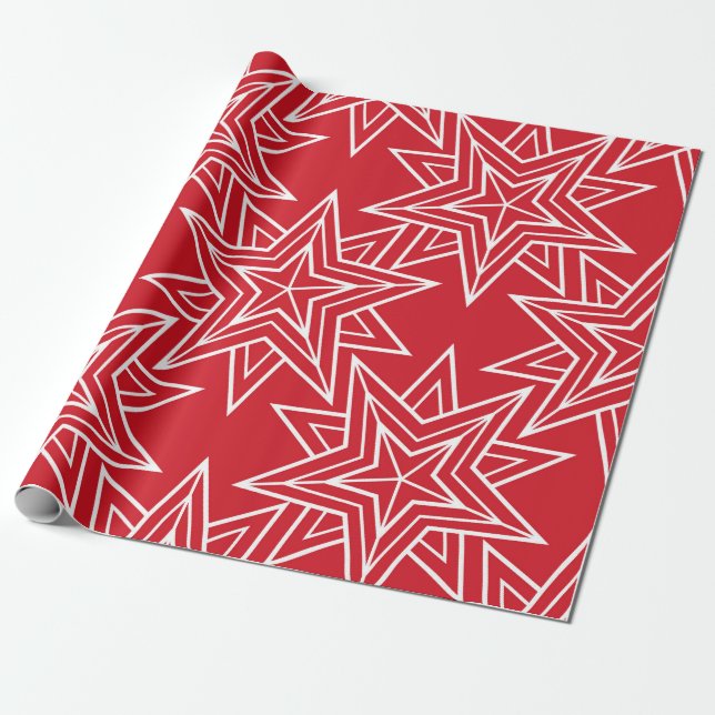 Geometric stars,  vintage seamless pattern,  chris geschenkpapier (Ungerollt)