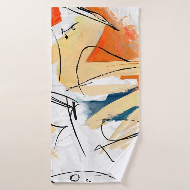 Geometric strokes abstraction. Abstract painting,  Badehandtuch (Badehandtuch)