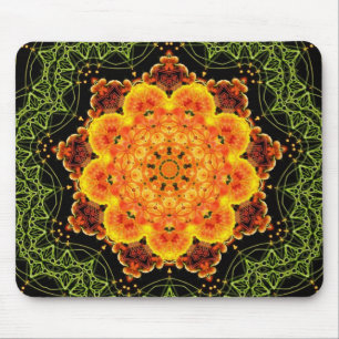 Geometric Sunflower Mandala Mousepad