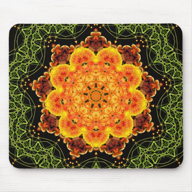 Geometric Sunflower Mandala Mousepad (Vorne)