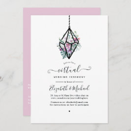 Geometric Terrarium Pastel Floral Virtual Wedding Einladung