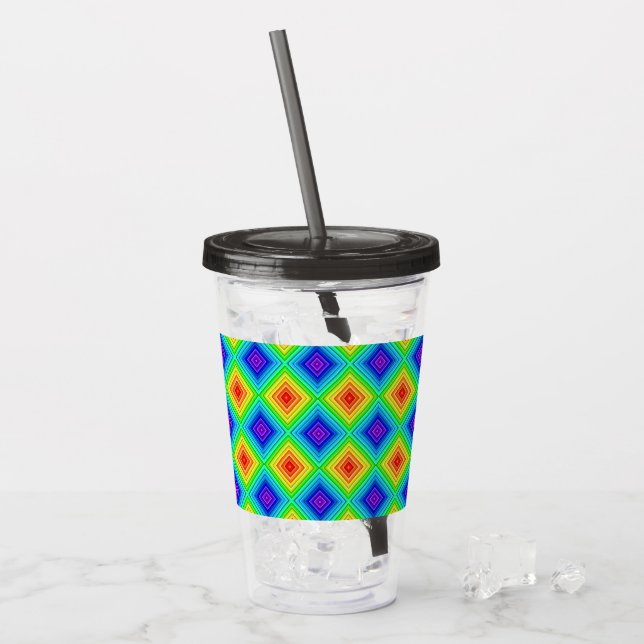 Geometric Topography - Acrylic Tumbler Acryltrinkbecher (Vorderseite Ice)