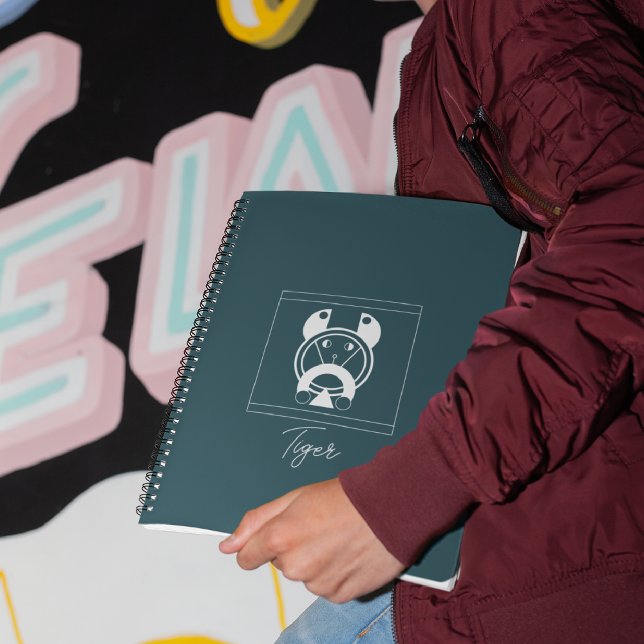 Geometric Tora Tiger Zodiac Notizbuch (Von Creator hochgeladen)