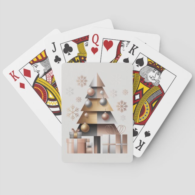 Geometric Triangles Christmas Tree Playing Cards Spielkarten (Rückseite)