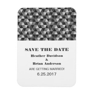 Geometric Triangles Save the Date Magnet, Gray Magnet