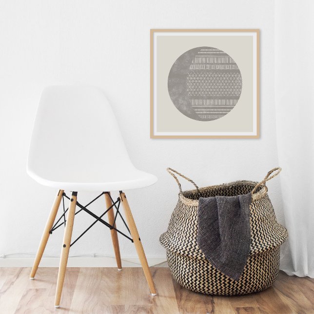 Geometric Tribal Pattern Eclipse Moon Art Print Poster (Von Creator hochgeladen)