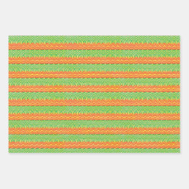 Geometric Tribal Retro Mid-Century Pattern Geschenkpapier Set