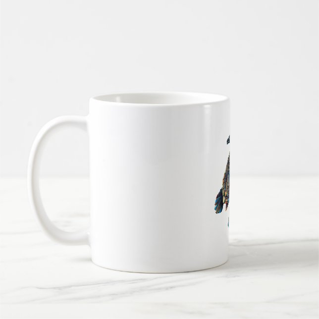 Geometric Turtle Colorful Abstract Rainbow Kaffeetasse (Links)