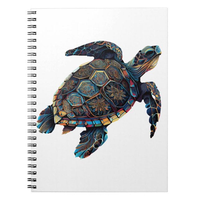 Geometric Turtle Colorful Abstract Rainbow Notizblock (Vorderseite)