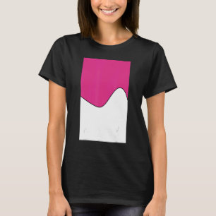 Geometric Two Tone Wave Muster Deep Ceric und Wh T-Shirt