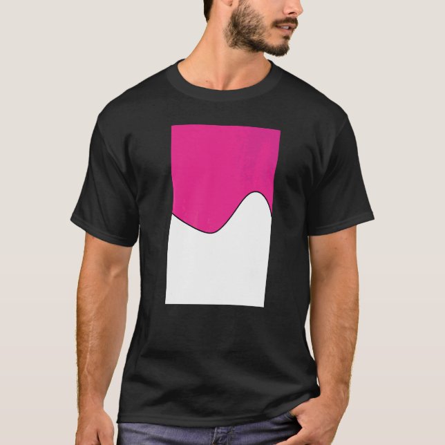 Geometric Two Tone Wave Muster Deep Ceric und Wh T-Shirt (Vorderseite)