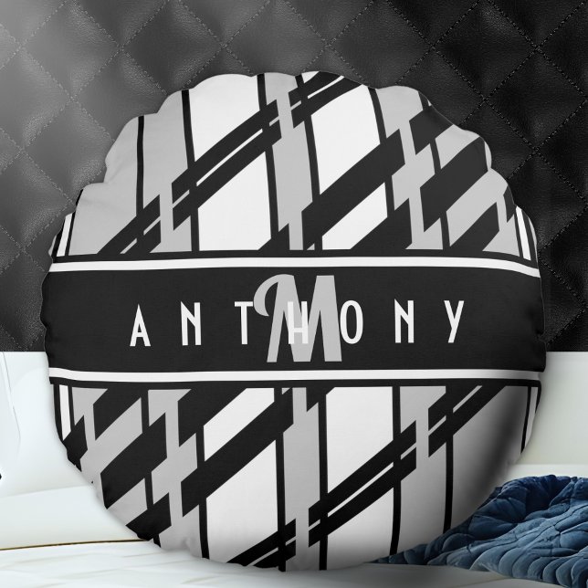 Geometric Urban Art Personalized Pillow Rundes Kissen (Von Creator hochgeladen)
