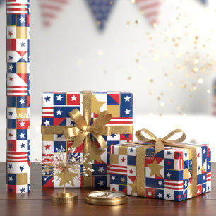 Geometric USA250 4. Juli ID1315 Geschenkpapier