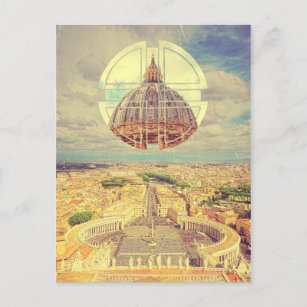 Geometric Vatican St Peter's Square Basilica Itali Postkarte