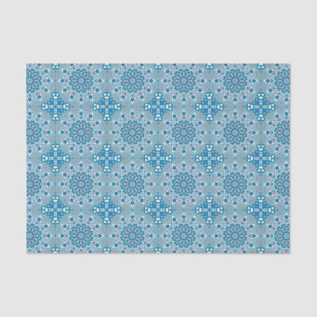 Geometric Vintag Boho Paisley Botanical Seidenpapier (Vorderseite)