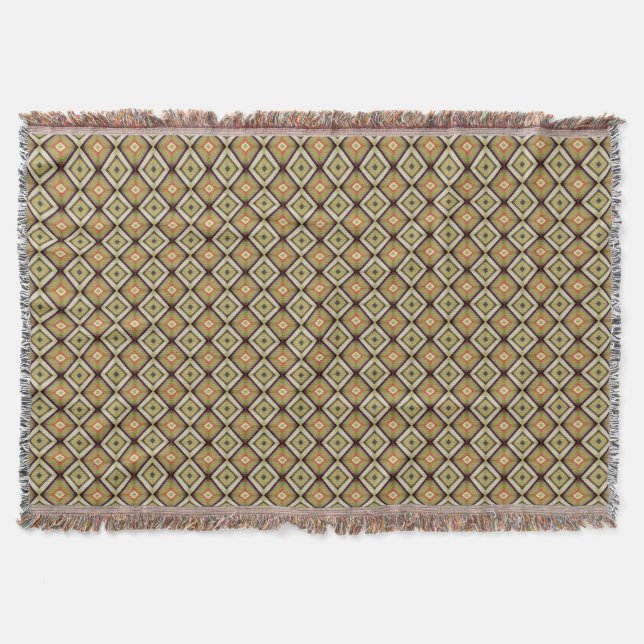 Geometric Warm Tone Diamond Pattern Decke (Vorderseite)
