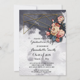 GEOMETRIC WATERCOLOR Graduierungspartei der Marine Einladung