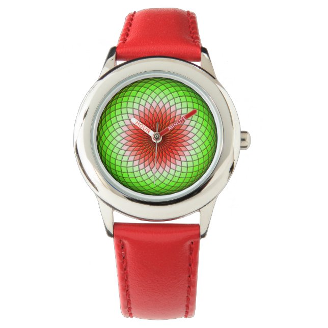 Geometric Watermelon Kids Watch Armbanduhr (Vorderseite)