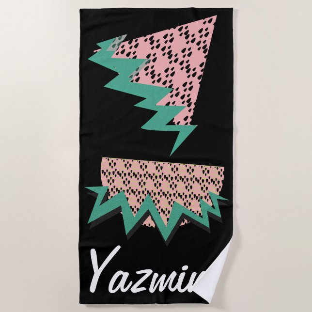 Geometric Watermelon Slice Summer Glitzer Strandtuch (Vorderseite)