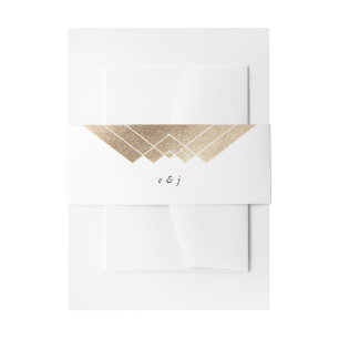 Geometric White Gatsby Wedding Einladungsbanderole