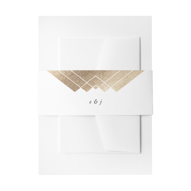 Geometric White Gatsby Wedding Einladungsbanderole (Vorderseite Beispiel)