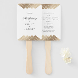 Geometric White Gatsby Wedding Fächer