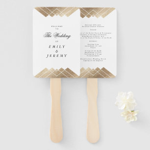Geometric White Gatsby Wedding Fächer