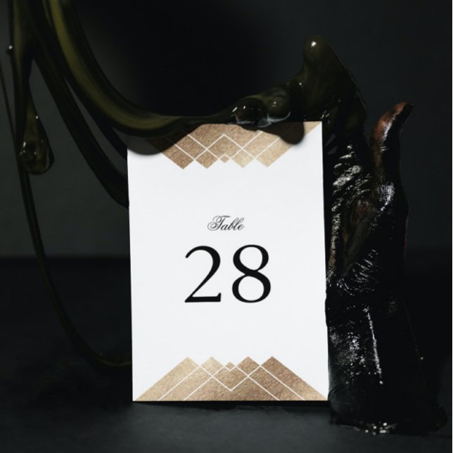 Geometric White Gatsby Wedding Tischnummern (Von Creator hochgeladen)