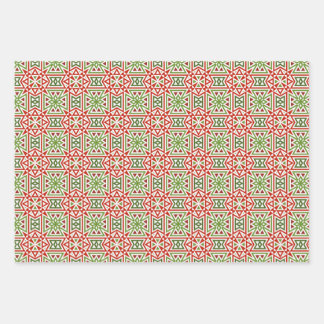 Geometric Winter Holiday Gift Wrapping Sheets Geschenkpapier Set