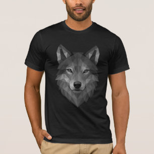 Geometric Wolf Head Polygonkunst im Alpha-Stil T-Shirt