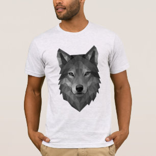 Geometric Wolf Head Polygonkunst im Alpha-Stil T-Shirt