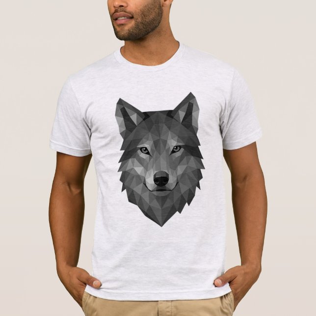 Geometric Wolf Head | Polygonkunst im Alpha-Stil T-Shirt (Vorderseite)
