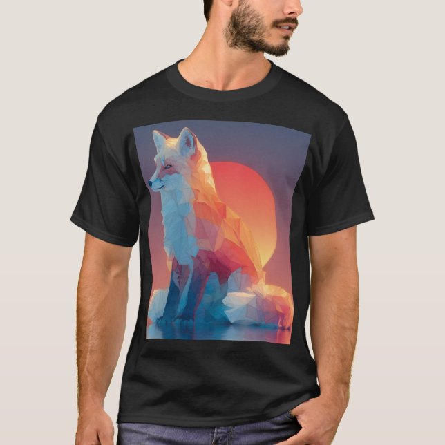 Geometric Wolf Silhouette |Modern Polygon Wildlife T-Shirt (Vorderseite)