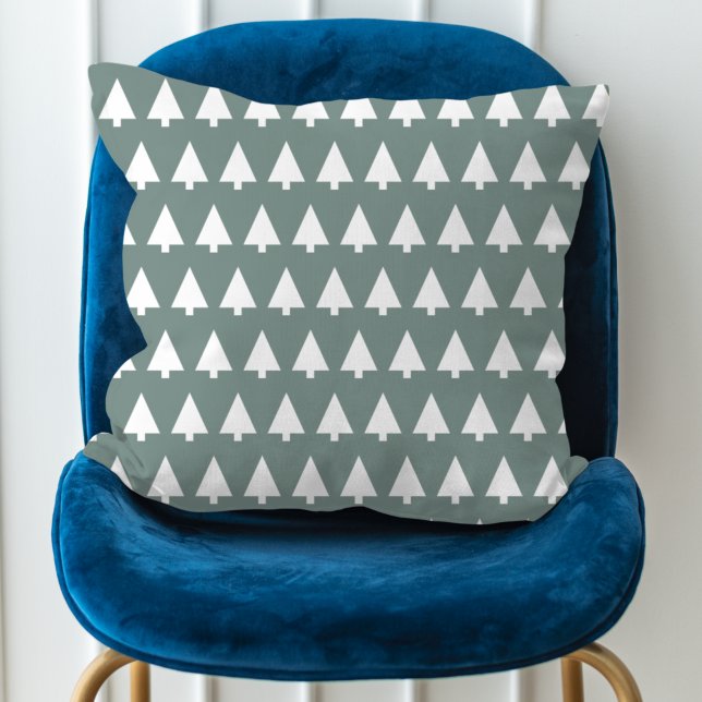 Geometric Xmas Tree Pattern Minimum Sage Green | Kissen (Von Creator hochgeladen)